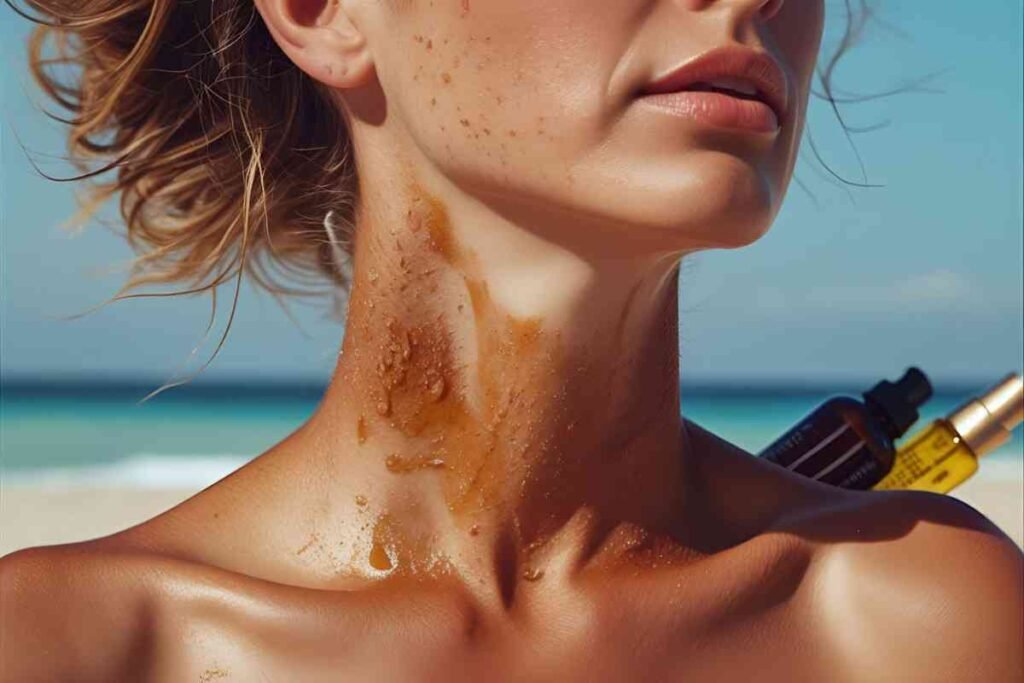 How to remove tan from neck