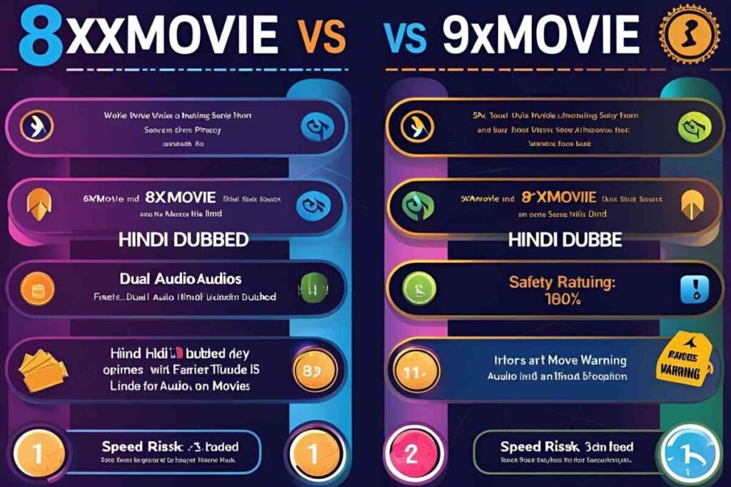 Whats difference in-between 8xmovie 9xmovie?